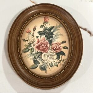 Vintage Oval Framed Floral Mini Print
